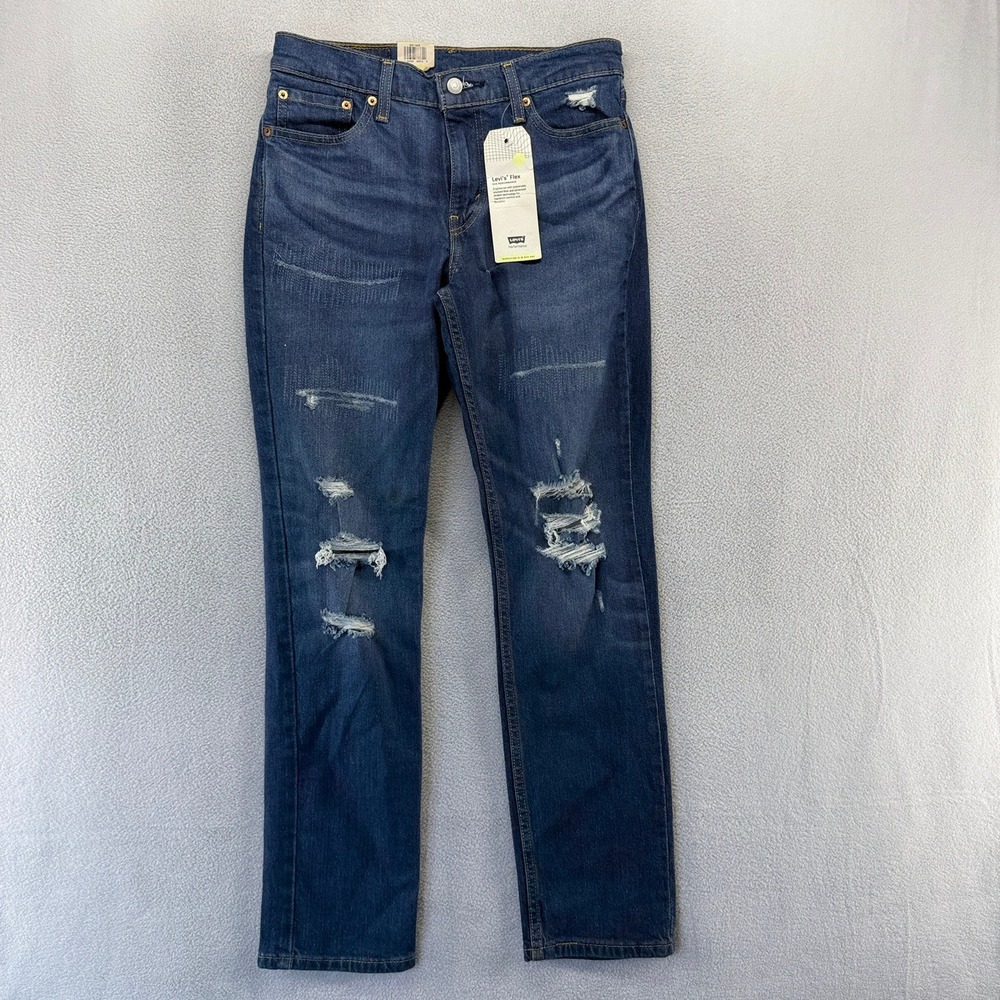 Levi's Jeans Mens 30x30 Blue Distressed 511 Slim Dark Denim Cotton Lyocell NEW